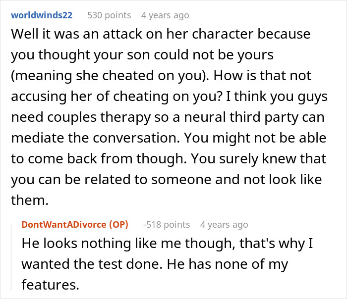 A man's online post about demanding a paternity test, stating his middle son doesn't look like him, leading to family loss.