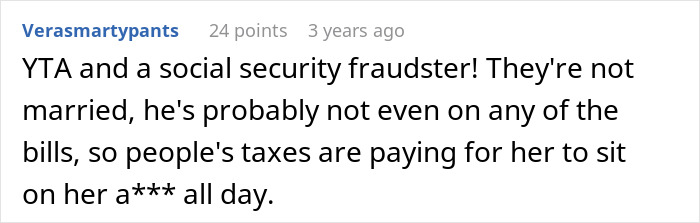 Screenshot of online comment criticizing woman paying for family vacation while excluding stepson who wouldn&rsquo;t enjoy it.