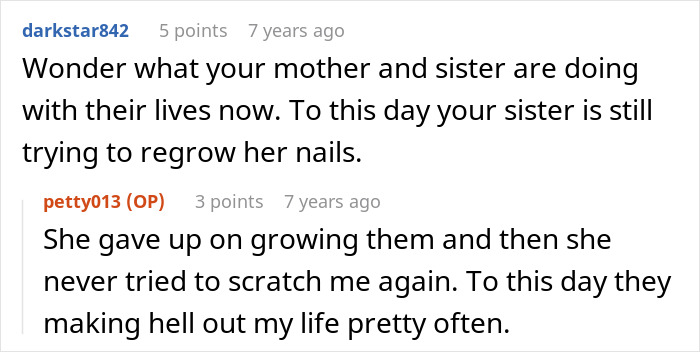 Alt text: Screenshot of online comments where a mom talks about not defending her kid and taking matters into her own hands.