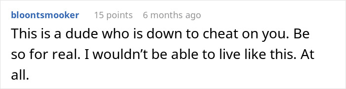Screenshot of an online comment discussing feelings about a husband’s creepy and borderline predatory behavior. Screenshot of an online comment discussing feelings about a husband’s creepy and borderline predatory behavior.