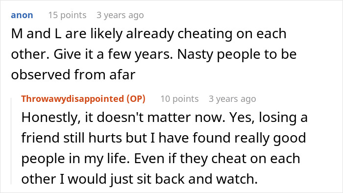 Reddit conversation about friendship betrayal and a mom advising her daughter not to ruin her friendship over a boy.