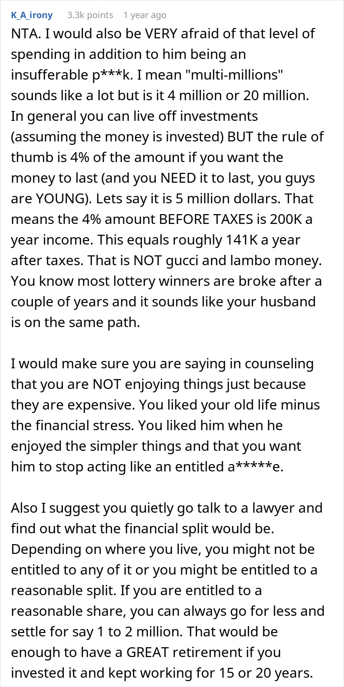 Guy Starts Acting Like An Entitled Rich Jerk After Winning Some Money, Tells Wife She Needs Plastic Surgery
