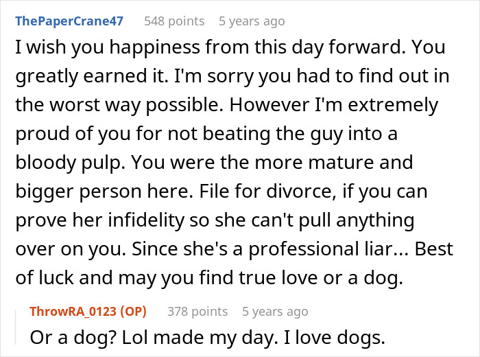 Reddit comments discussing a guy moving out to save marriage with a shocking bedroom twist involved.