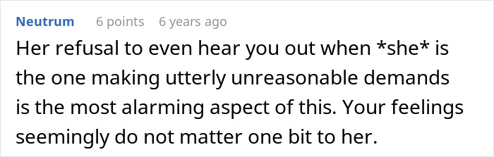 Screenshot of an online comment discussing a woman’s unreasonable demand to name her unborn son after her late ex who mistreated her. Screenshot of an online comment discussing a woman’s unreasonable demand to name her unborn son after her late ex who mistreated her.