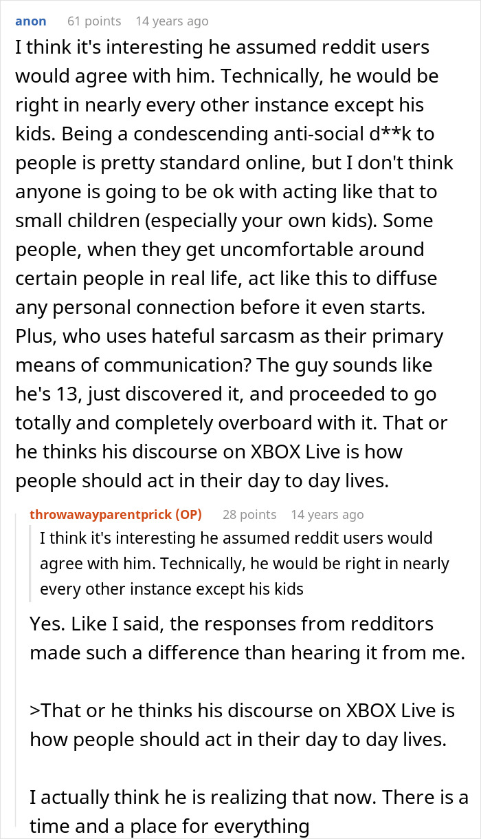 Reddit discussion about a husband being awesome to his wife but a jerk to their kids, sharing parental challenges. Reddit discussion about a husband being awesome to his wife but a jerk to their kids, sharing parental challenges.