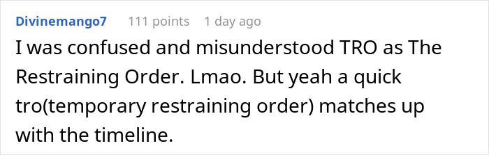 Text message conversation on stalking and restraining orders, highlighting trauma and coping through comedy.