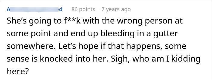 Screenshot of an online comment discussing a conflict involving a homophobic MIL and a police officer son&rsquo;s boyfriend situation.