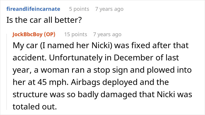 Entitled woman damages guy&rsquo;s car, ignores him, leading to consequences involving her bruised kids and custody loss.