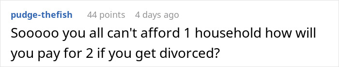 Woman Threatens Divorce If Husband Financially Contributes To His Mother's Care: "Told Him That Is Nuts"