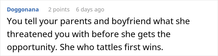 Comment on social media about woman accused of sleeping with sister&rsquo;s fianc&eacute;, discussing family conflicts and threats.