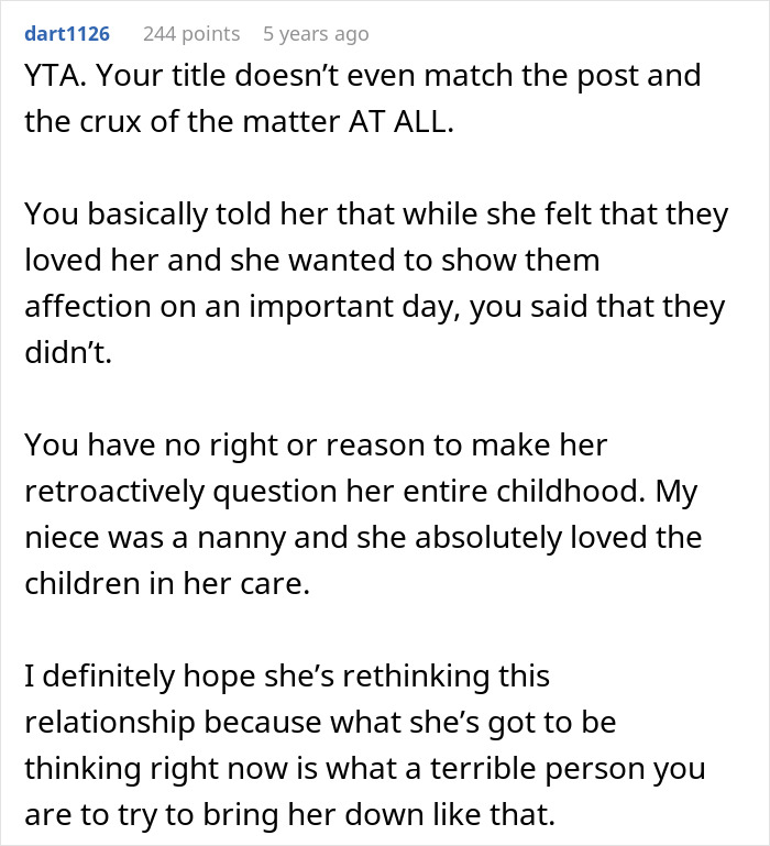 BF Dumped After Laughing At GF Who Was Raised By Nannies, Saying They Were In It For Fat Paycheck