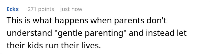 Text comment on a social platform discussing parenting and a toddler escaping home to enter a neighbor&rsquo;s house.