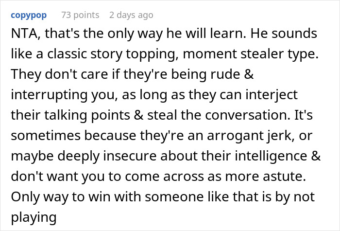 Man Upset Spouse Stopped Telling His Parents About Their Vacation Because He Interrupted Them Man Upset Spouse Stopped Telling His Parents About Their Vacation Because He Interrupted Them