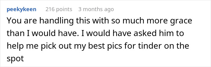 Comment about delusional husband expecting wife to raise his affair child, showing frustration and grace. Comment about delusional husband expecting wife to raise his affair child, showing frustration and grace.