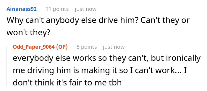 Screenshot of an online discussion about a guy spending years driving his autistic brother and feeling unappreciated. Screenshot of an online discussion about a guy spending years driving his autistic brother and feeling unappreciated.