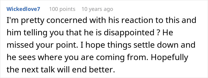 A comment from Wickedlove7, 10 years ago, expressing concern over the husband blowing up at wife, hoping things settle down.