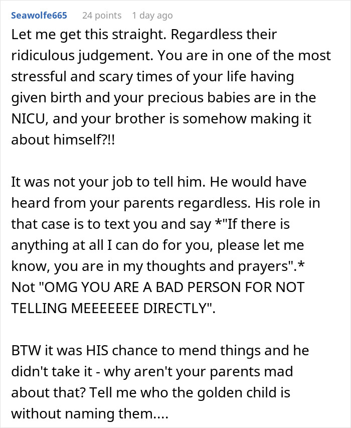 Bro Calls Sis Irresponsible For Years, Then Gets Offended She Doesn&rsquo;t Tell Him Her Kids Are At NICU
