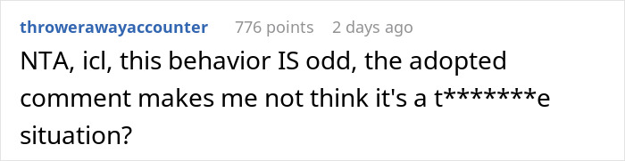 Screenshot of a Reddit comment discussing a man confronting his parents about their 20-year-old best friend being controlling.