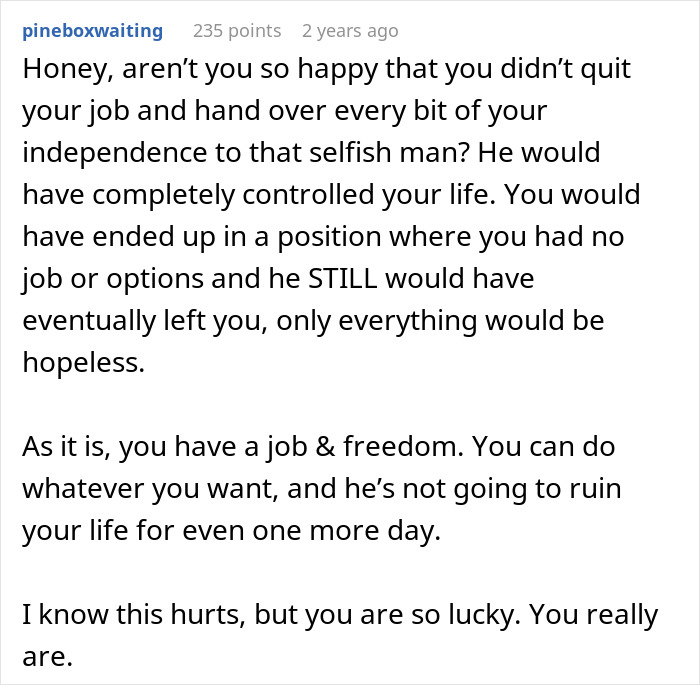 Man Calls Wife Selfish For Refusing To Become A SAHM While Cheating On Her The Entire Time