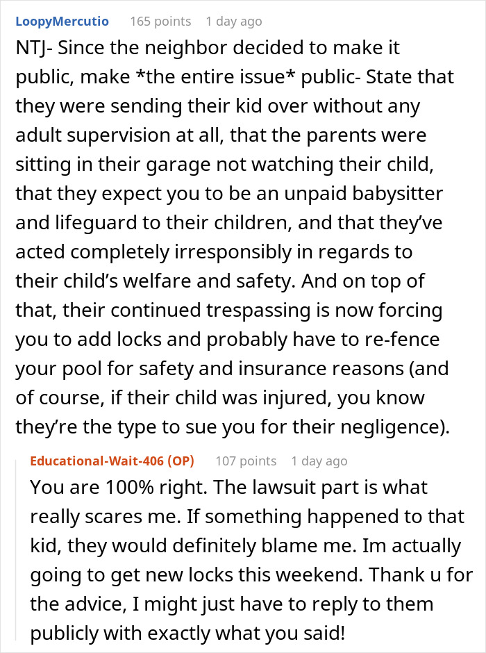 Woman Stops Neighbor’s Child From Using Her Pool Unsupervised, Parents Call Her Cold And Heartless Woman Stops Neighbor’s Child From Using Her Pool Unsupervised, Parents Call Her Cold And Heartless