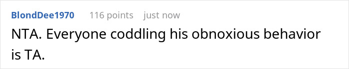 Screenshot of an online comment discussing a rude man snatching things without asking and being berated by a coworker.