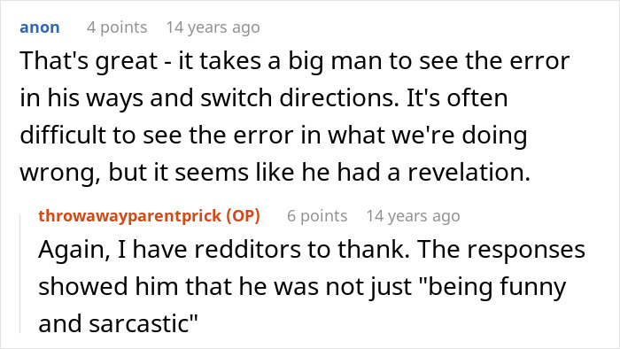 Screenshot of a Reddit conversation about a husband being awesome to his wife but a jerk to their kids. Screenshot of a Reddit conversation about a husband being awesome to his wife but a jerk to their kids.