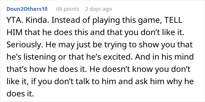 Man Upset Spouse Stopped Telling His Parents About Their Vacation Because He Interrupted Them Man Upset Spouse Stopped Telling His Parents About Their Vacation Because He Interrupted Them