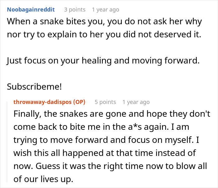 Reddit comments about betrayal. My dad confessed. A double betrayal, impacting a man's world.