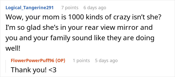 Text conversation about a woman sharing a crazy story about her mom, sounding like a soap opera drama.