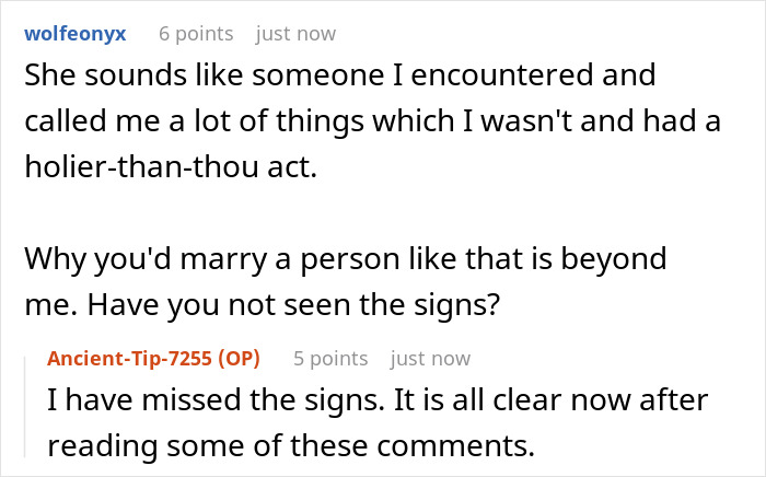Screenshot of an online forum discussing a husband&rsquo;s confusion over wife's obsession with his low-class ex causing divorce.