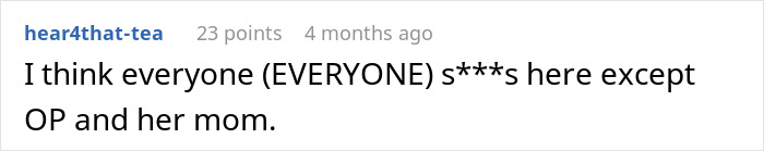 Screenshot of an online comment discussing a confusing and wild family dynamic involving DNA tests and child support drama.