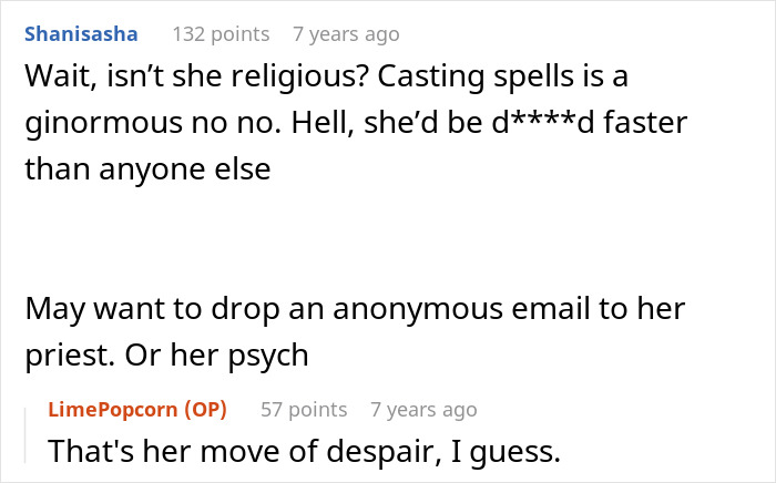 Screenshot of an online discussion about a homophobic MIL trying to get son&rsquo;s boyfriend arrested by a fake cop who is a real officer.