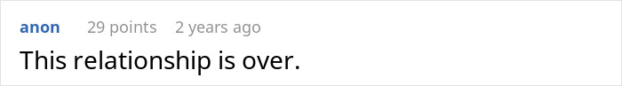 An online comment saying, This relationship is over. It relates to a guy refusing to sign divorce papers.