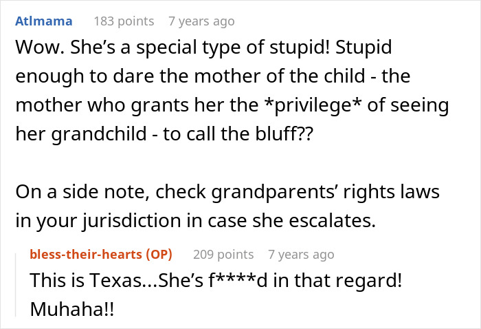 Uma seção de comentários do Reddit discute a resposta de uma mãe à sua piada da MIL sobre espancar sua filha. Uma conversa sobre paternidade e MILs.