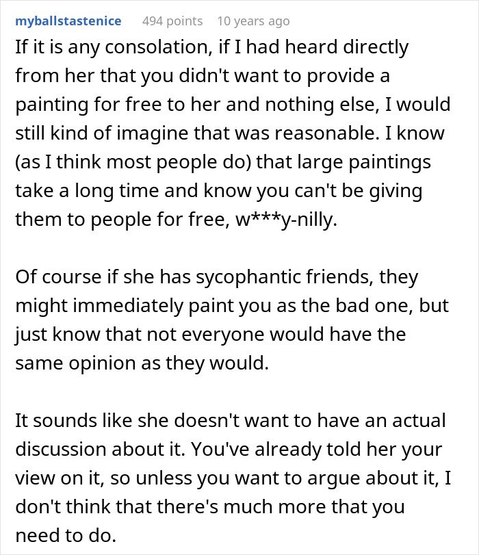 MIL Demands Free Painting From Woman She Constantly Made Fun Of: "It's Not A Serious Job" MIL Demands Free Painting From Woman She Constantly Made Fun Of: "It's Not A Serious Job"