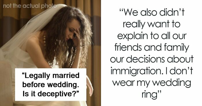 Couple Legally Marries Months Before The Wedding Ceremony, Bride Starts Panicking That It Will Upset Guests