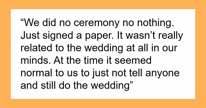 Couple Legally Marries Months Before The Wedding Ceremony, Bride Starts Panicking That It Will Upset Guests