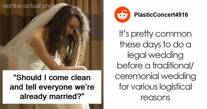 Couple Legally Marries Months Before The Wedding Ceremony, Bride Starts Panicking That It Will Upset Guests