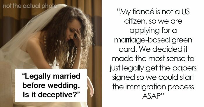Couple Legally Marries Months Before The Wedding Ceremony, Bride Starts Panicking That It Will Upset Guests