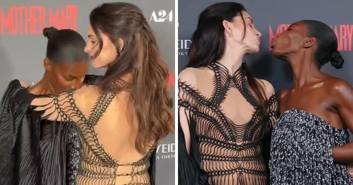 Anne Hathaway Steps In To Help Michaela Coel Dodge Wardrobe Malfunction On The Red Carpet