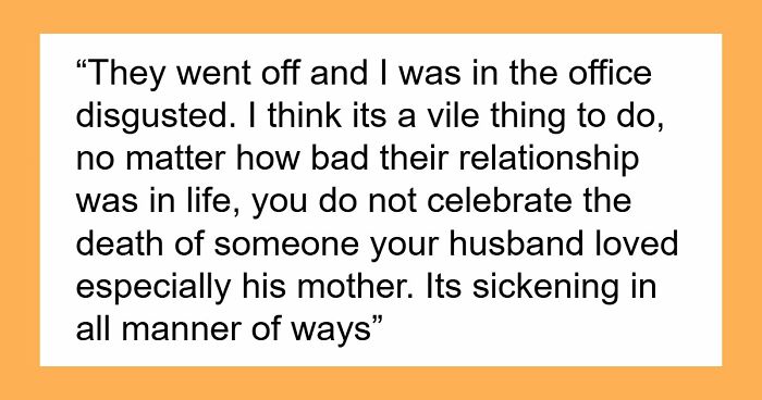 Woman Openly Celebrates Losing Her MIL While Husband Mourns, Shocked Coworker Can’t Stay Silent