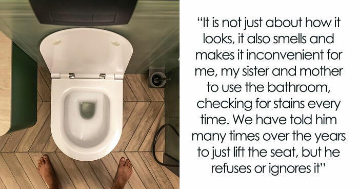 Gross Dad Keeps Wetting The Toilet Seat, Disgusted Daughter Uses His Clean Underwear To Wipe It