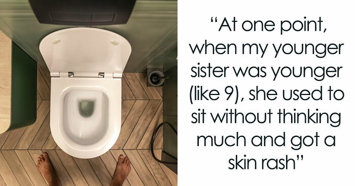 Gross Dad Keeps Wetting The Toilet Seat, Disgusted Daughter Uses His Clean Underwear To Wipe It