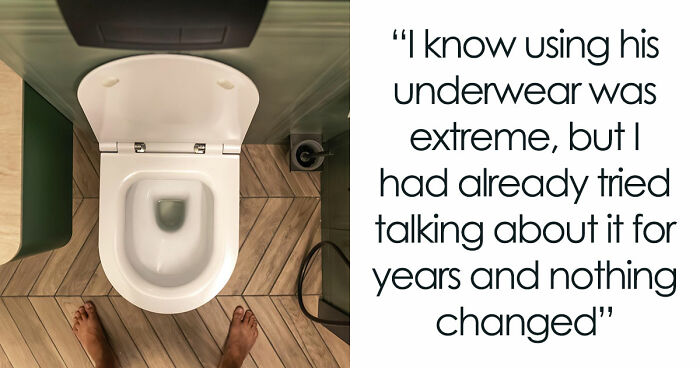 Gross Dad Keeps Wetting The Toilet Seat, Disgusted Daughter Uses His Clean Underwear To Wipe It