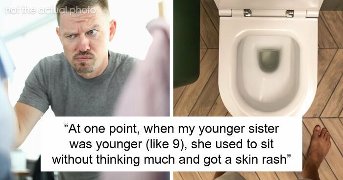 Gross Dad Keeps Wetting The Toilet Seat, Disgusted Daughter Uses His Clean Underwear To Wipe It