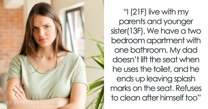 Gross Dad Keeps Wetting The Toilet Seat, Disgusted Daughter Uses His Clean Underwear To Wipe It