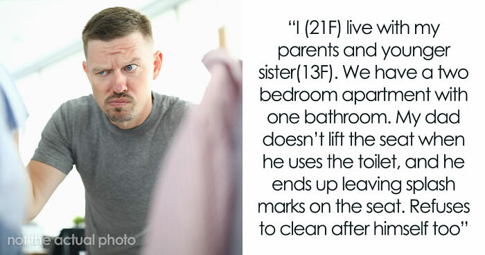 Gross Dad Keeps Wetting The Toilet Seat, Disgusted Daughter Uses His Clean Underwear To Wipe It