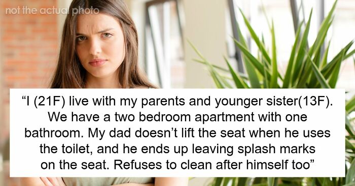 Gross Dad Keeps Wetting The Toilet Seat, Disgusted Daughter Uses His Clean Underwear To Wipe It