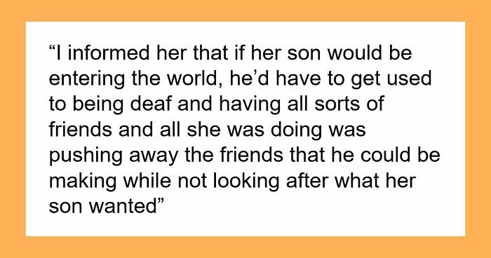 Controlling Mom Enforces Loneliness On Deaf Son Out Of Fear, Gets Called Out By Another Parent