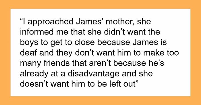 Controlling Mom Enforces Loneliness On Deaf Son Out Of Fear, Gets Called Out By Another Parent